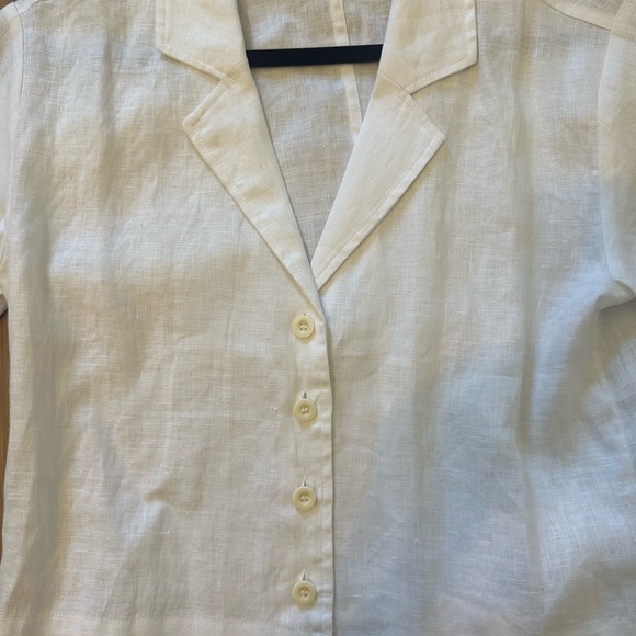 White Madewell Button-Up Linen Shirt - Picture 2 of 3